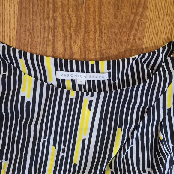 Veronica Beard Asymmetrical Contrast Dress Size 2 - Picture 3 of 6